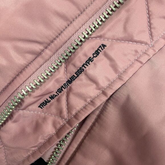 Stereo Vinyls Military Inspired Bomber Jacket Parka Pink Pockets Utility Size M - Picture 15 of 16
